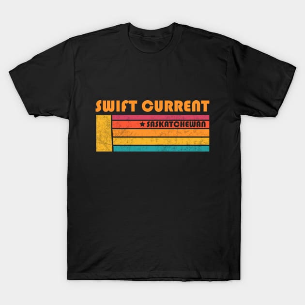 Swift Current Saskatchewan Canada Vintage Distressed Souvenir T-Shirt by NickDezArts